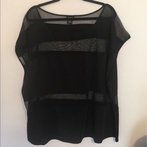 Plus Size Nylon Sheer Striped Tee by Torrid. Size 3x
